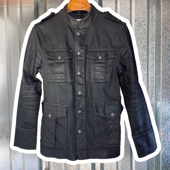 Vintage juicy couture men’s military style denim jacket - Picture 8 of 11